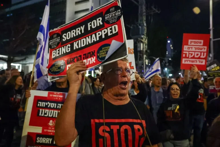Chùm ảnh: Biểu tình quy mô lớn ở Israel khi chiến sự tròn nửa năm