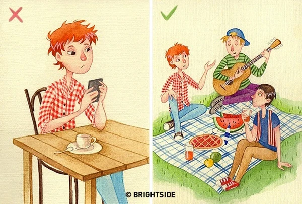 Chăm sóc người thân Cho đi để nhận lại. Đôi khi điều nhận lại đó không phải là tiền bạc, vật chất mà là niềm vui, sự an lành trong tâm hồn và tình yêu thương. Ít tiền người ta vẫn có thể sống nhưng ít tình thân thì con người sẽ chết vì buồn chán. Người thân luôn ở bên ta nhưng chúng ta lại đang dễ dàng quên mất họ cho đến khi nhận ra thì đã muộn. 9-nguyen-tac-vang-de-cuoc-song-luon-hanh-phuc-4