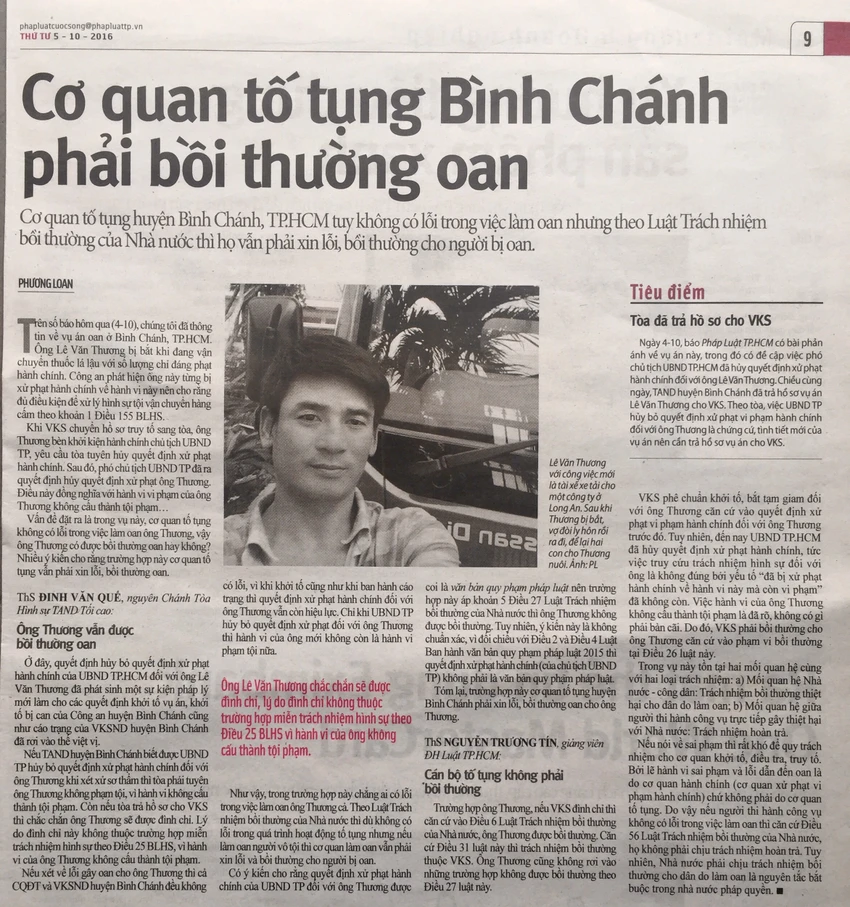 Đề nghị đình chỉ không tội một vụ án ở Bình Chánh