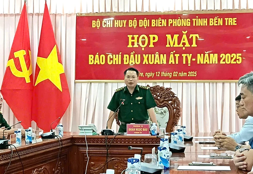 Bộ đội Biên phòng tỉnh Bến Tre họp mặt báo chí đầu xuân Ất Tỵ -2025