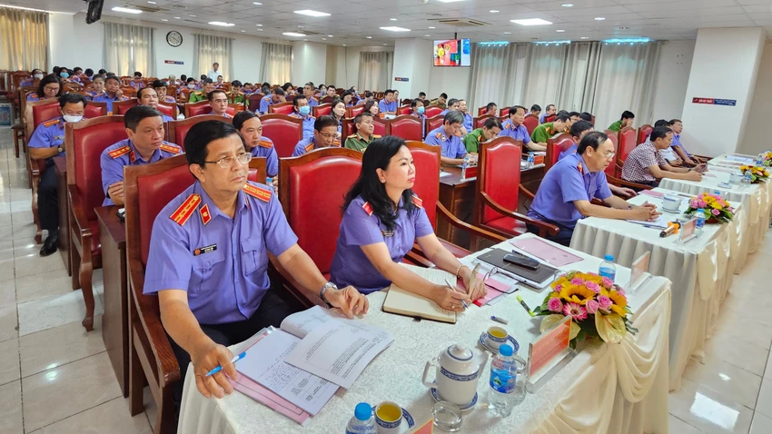 Toàn cảnh hội nghị tại VKSND TP.HCM. ẢNH: SONG MAI Toàn cảnh hội nghị tại VKSND TP.HCM. ẢNH: SONG MAI