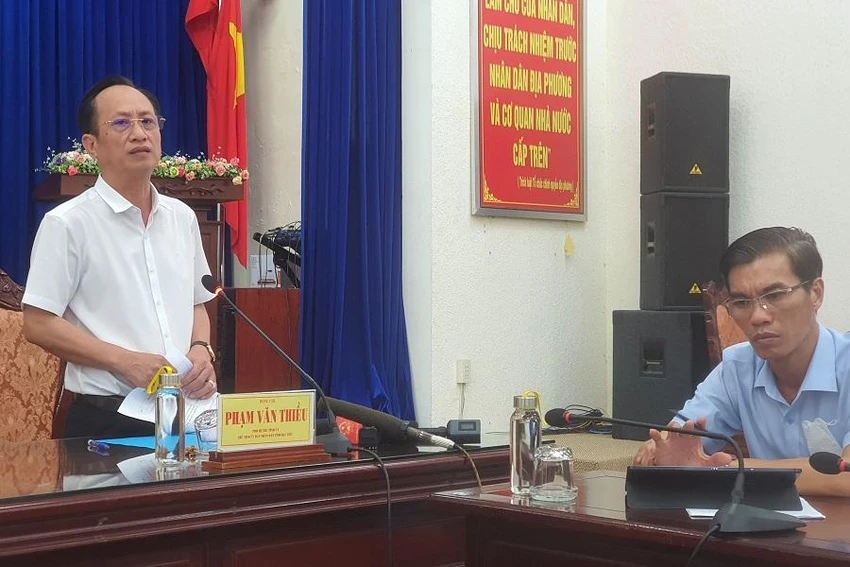 Chủ tịch tỉnh Bạc Liêu, ông Phạm Văn Thiều tại cuộc họp báo chiều 20-5-2022. Ảnh: TRẦN VŨ. Chủ tịch tỉnh Bạc Liêu, ông Phạm Văn Thiều tại cuộc họp báo chiều 20-5-2022. Ảnh: TRẦN VŨ.