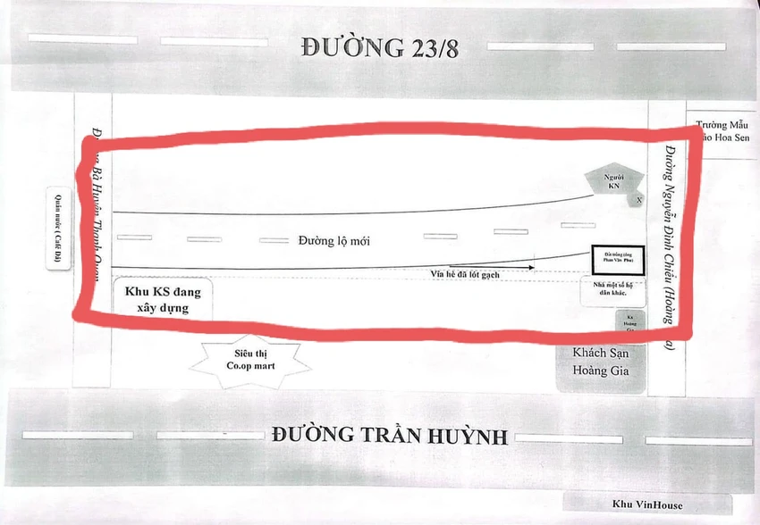 Con đường sau khi điều chỉnh hồi tháng 9-2021. Con đường sau khi điều chỉnh hồi tháng 9-2021.
