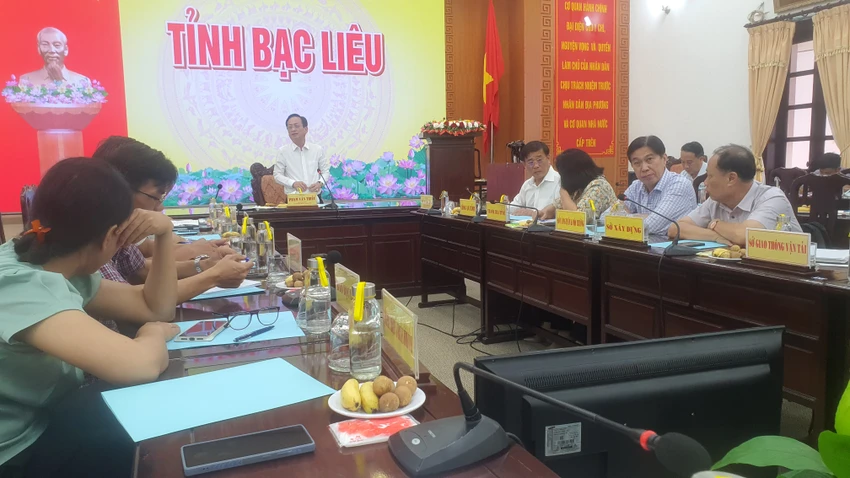 Cuộc họp báo chiều 9-5 tại UBND tỉnh Bạc Liêu. Ảnh: Trần Vũ. Cuộc họp báo chiều 9-5 tại UBND tỉnh Bạc Liêu. Ảnh: Trần Vũ.